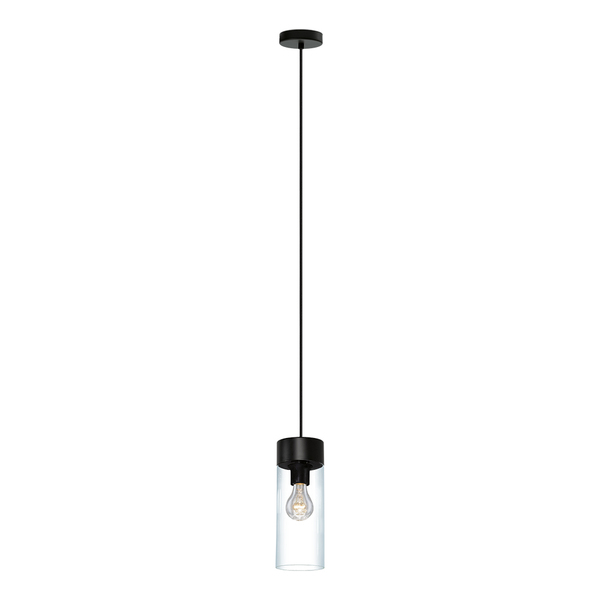 Eglo 1X60W Pendant W/ Matte Black Finish And Clear Glass 202127A